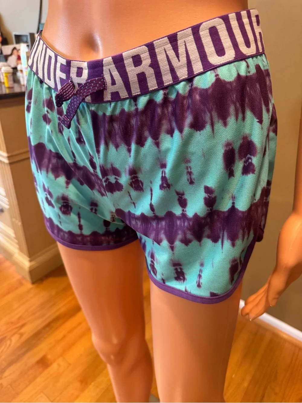 Under Armour Youth Teal & Purple Tie-Dye Lounge Shorts